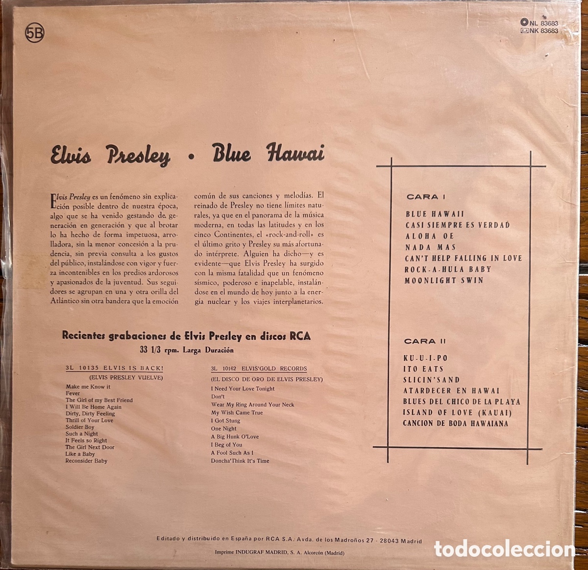Discos de vinilo: Elvis Presley. Espa&ntilde;a, 1987 - Foto 2