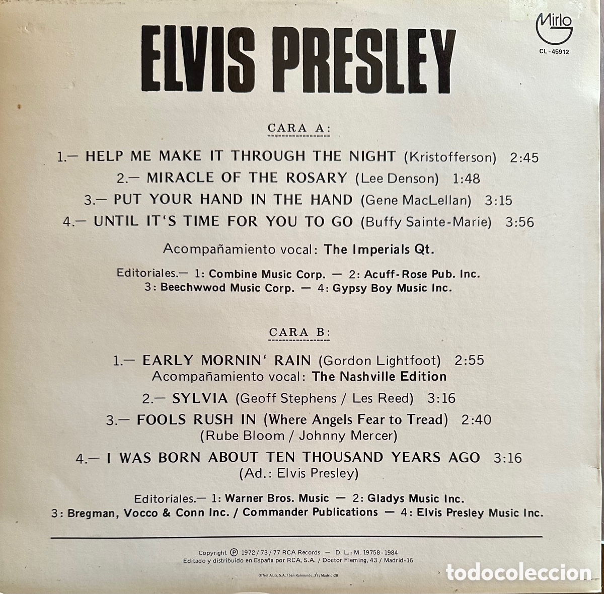 Discos de vinilo: Elvis Presley. Espa&ntilde;a, 1984 - Foto 2