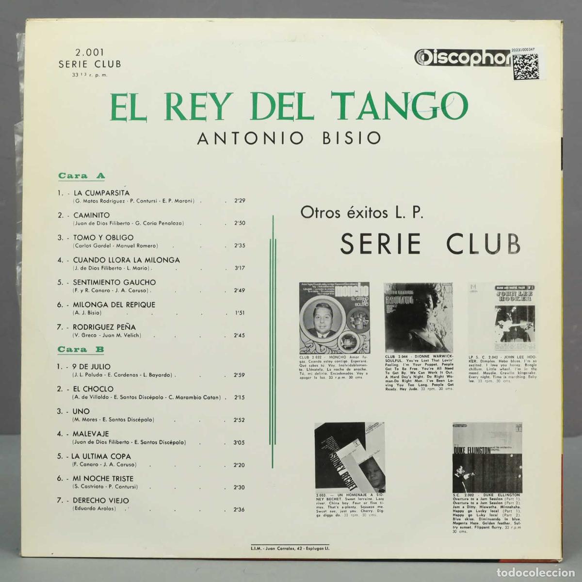 Discos de vinilo: LP. Antonio Bisio &ndash; El Rey Del Tango - Foto 2