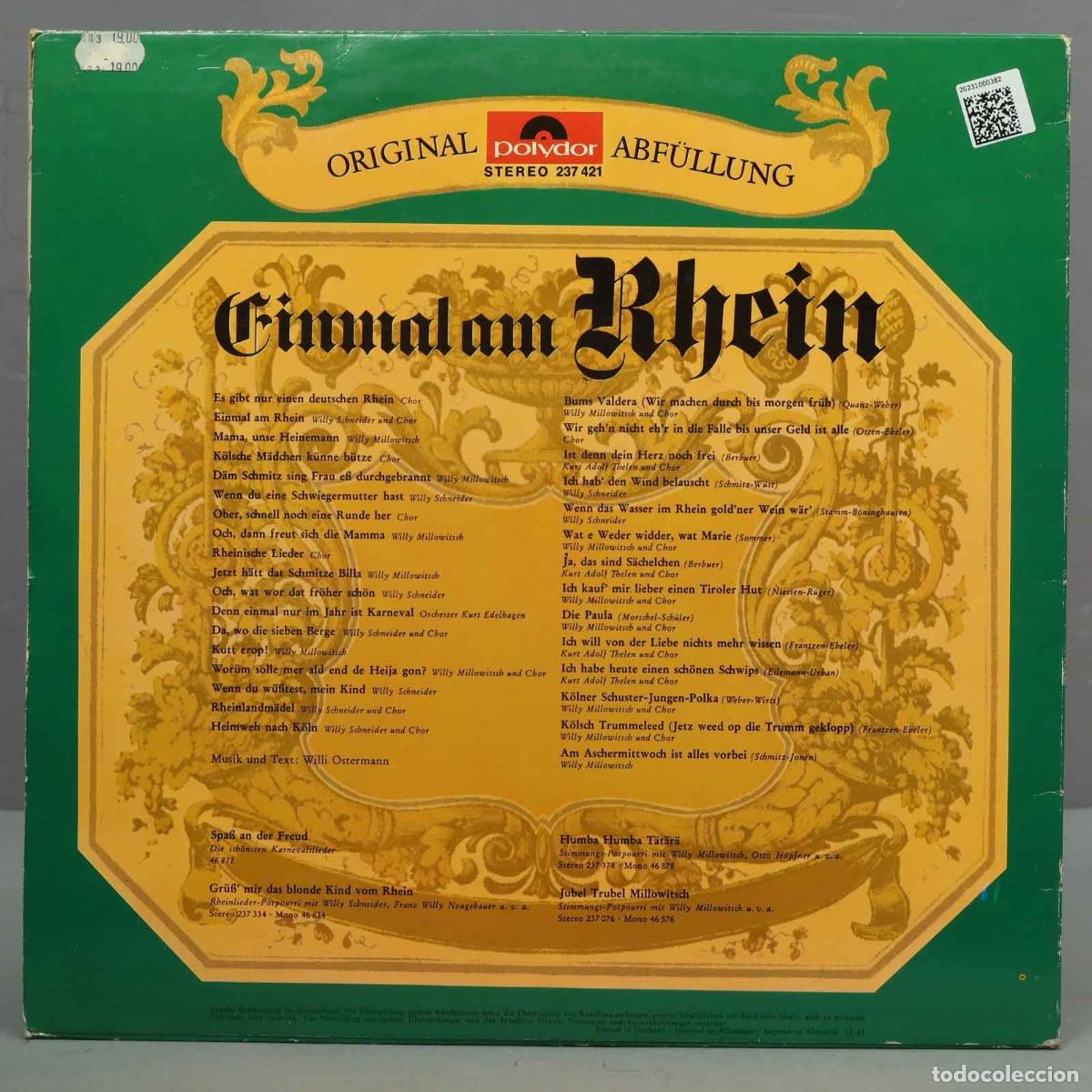 Discos de vinilo: LP. Einmal Am Rhein - Foto 2