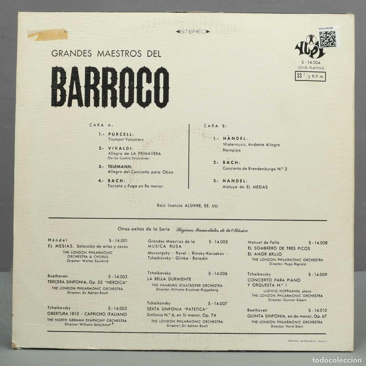 Discos de vinilo: LP. Grandes Maestros Del Barroco - Foto 2
