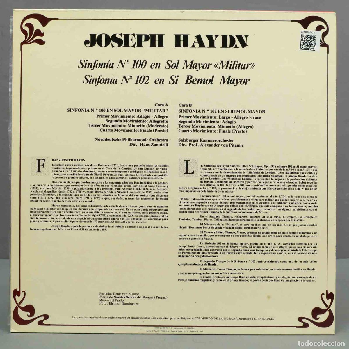 Discos de vinilo: LP.HAYDN. RTVE 28 - Foto 2