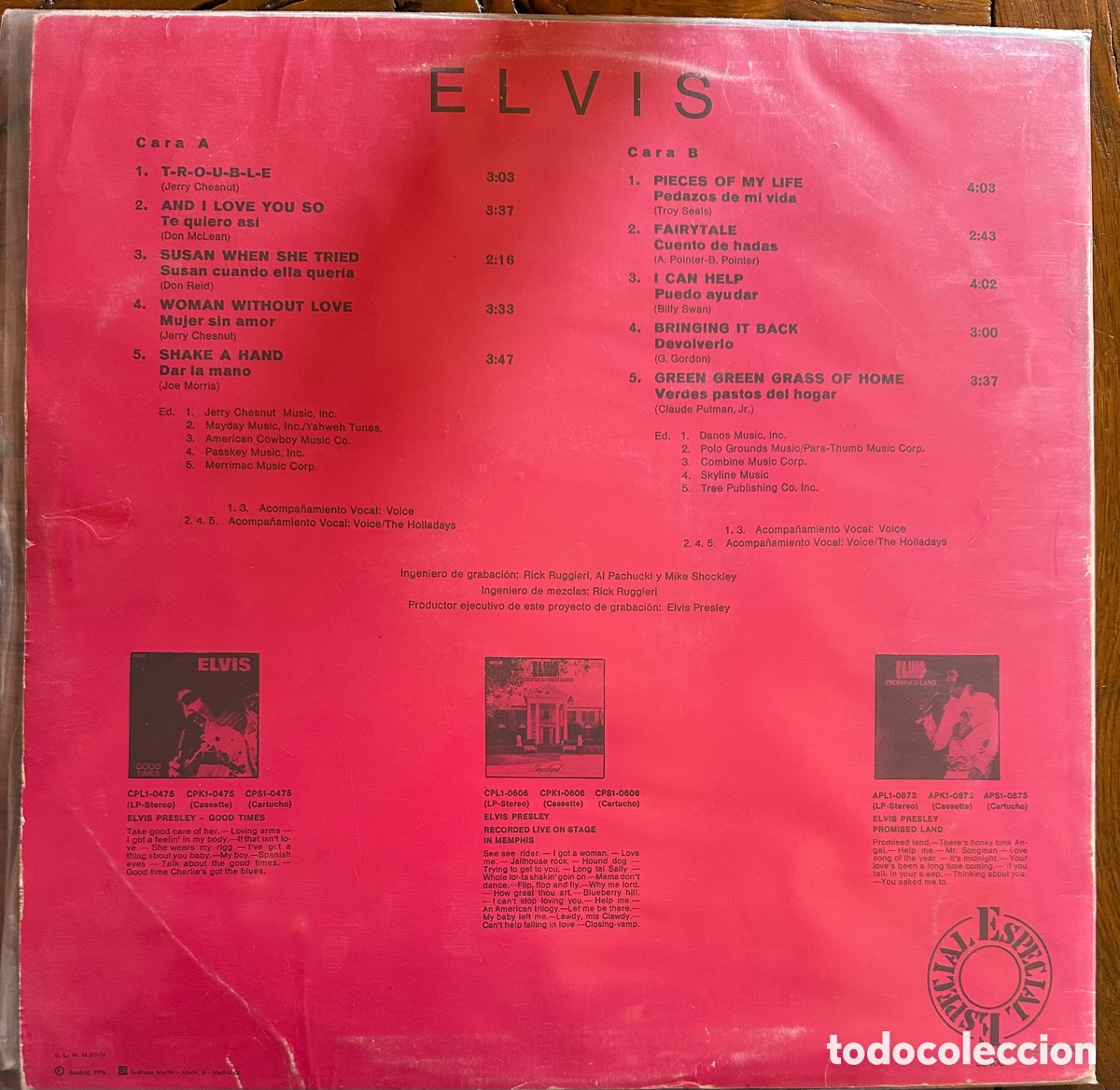 Discos de vinilo: Elvis Presley. Espa&ntilde;a, 1976 - Foto 2