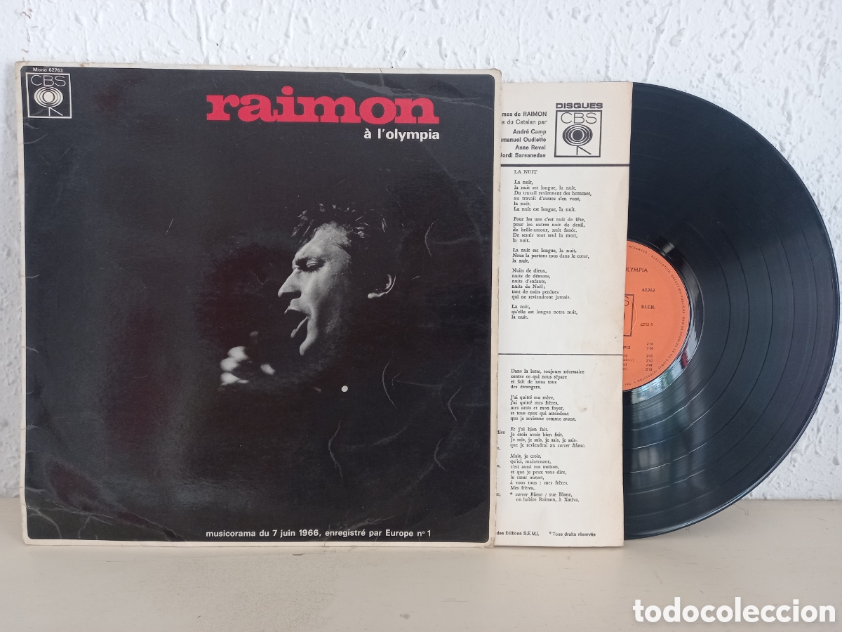 Discos de vinilo: RAIMON A L OLYMPIA. LP 1966 - Foto 1