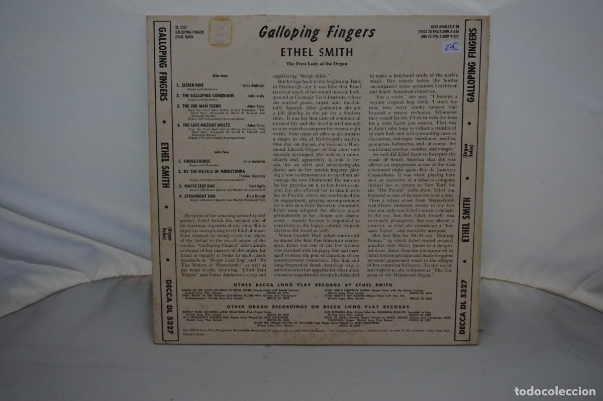 Discos de vinilo: LP - EHEL SMITH - CALLOPING FINGERS - DISCO 10&rdquo; EN ESTADO EXCELENTE - Foto 3