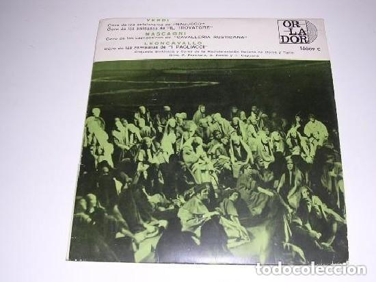 Discos de vinilo: COROS DE OPERAS VERDI, MASCAGNI, LEONCAVALLO - Foto 1