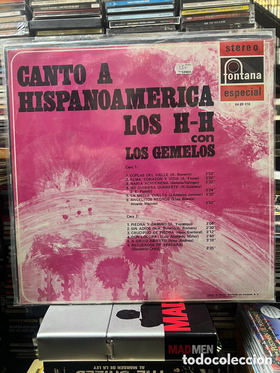Discos de vinilo: Canto a hispanoam&eacute;rica Los H-H acompa&ntilde;an los gemelos - Foto 2
