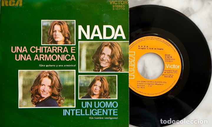 Discos de vinilo: NADA, UNA CHITARRA E UNA ARMONICA. SINGLE ORIGINAL ESPA&Ntilde;A 1972 - Foto 1