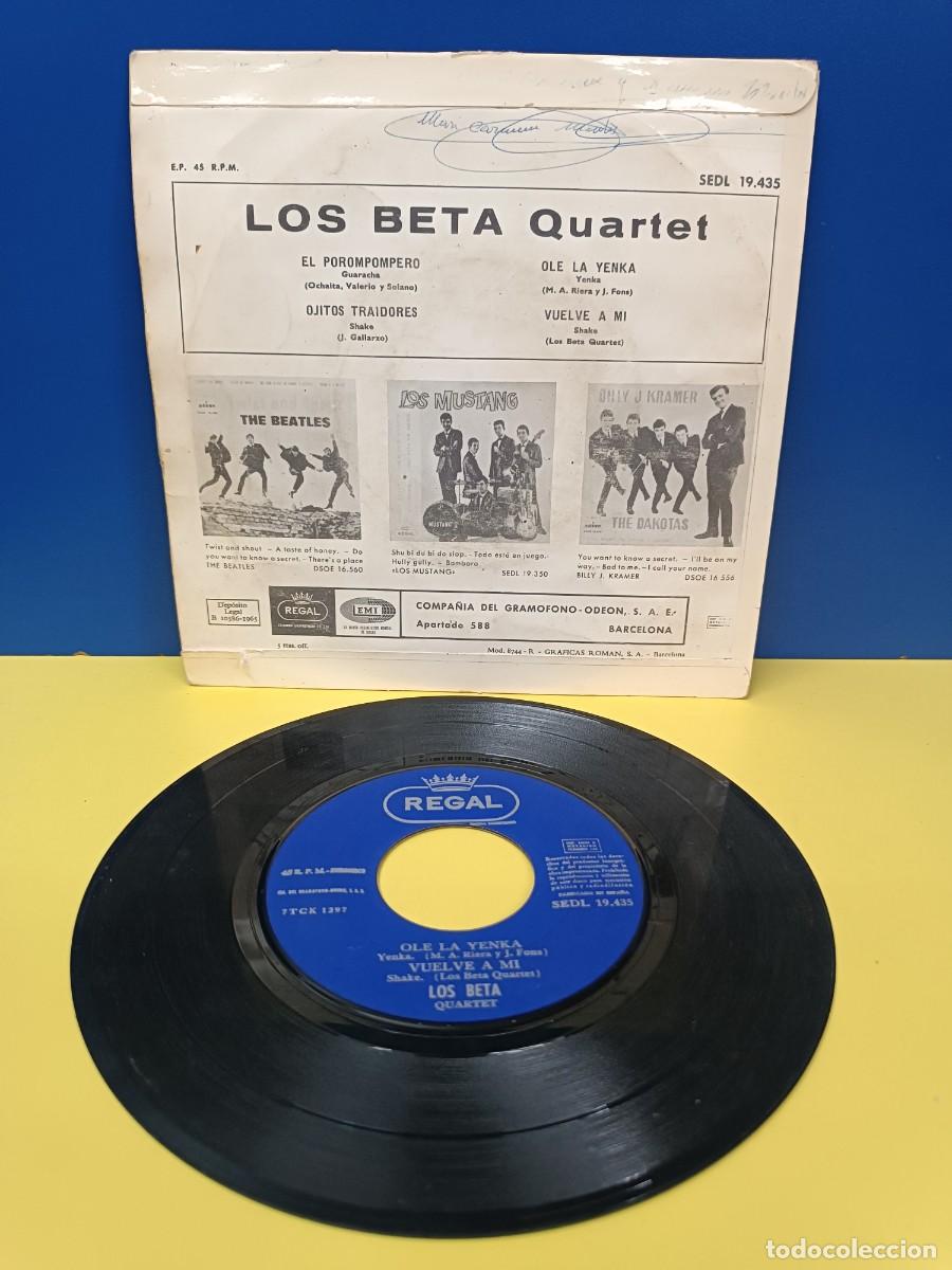 Discos de vinilo: LOS BETA QUARTET - EL POROMPOMPERO - SINGLE DISCO DE VINILO - Foto 2
