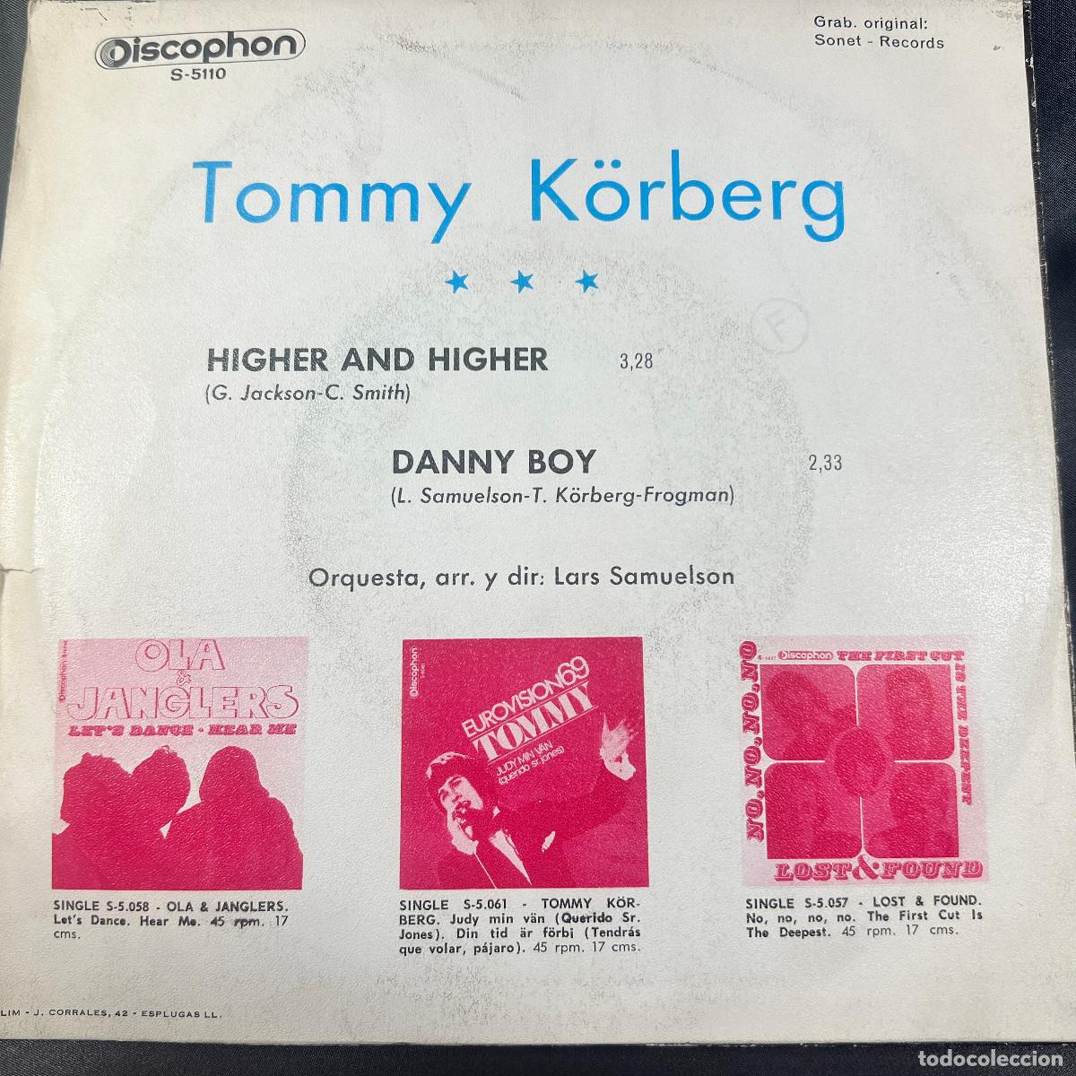 Discos de vinilo: TUMMY K&Ouml;RBERG - HIGHER AND HIGHER - SINGLE - Foto 2
