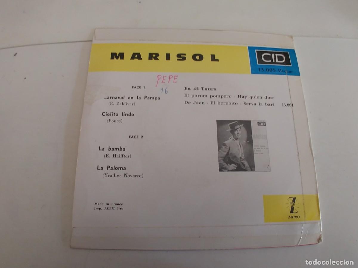 Discos de vinilo: MARISOL-EP CARNAVAL EN LA PAMPA +3-FRANCES - Foto 2