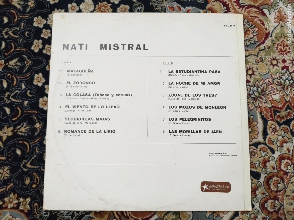 Discos de vinilo: Nati Mistral Lp Canciones - Foto 2