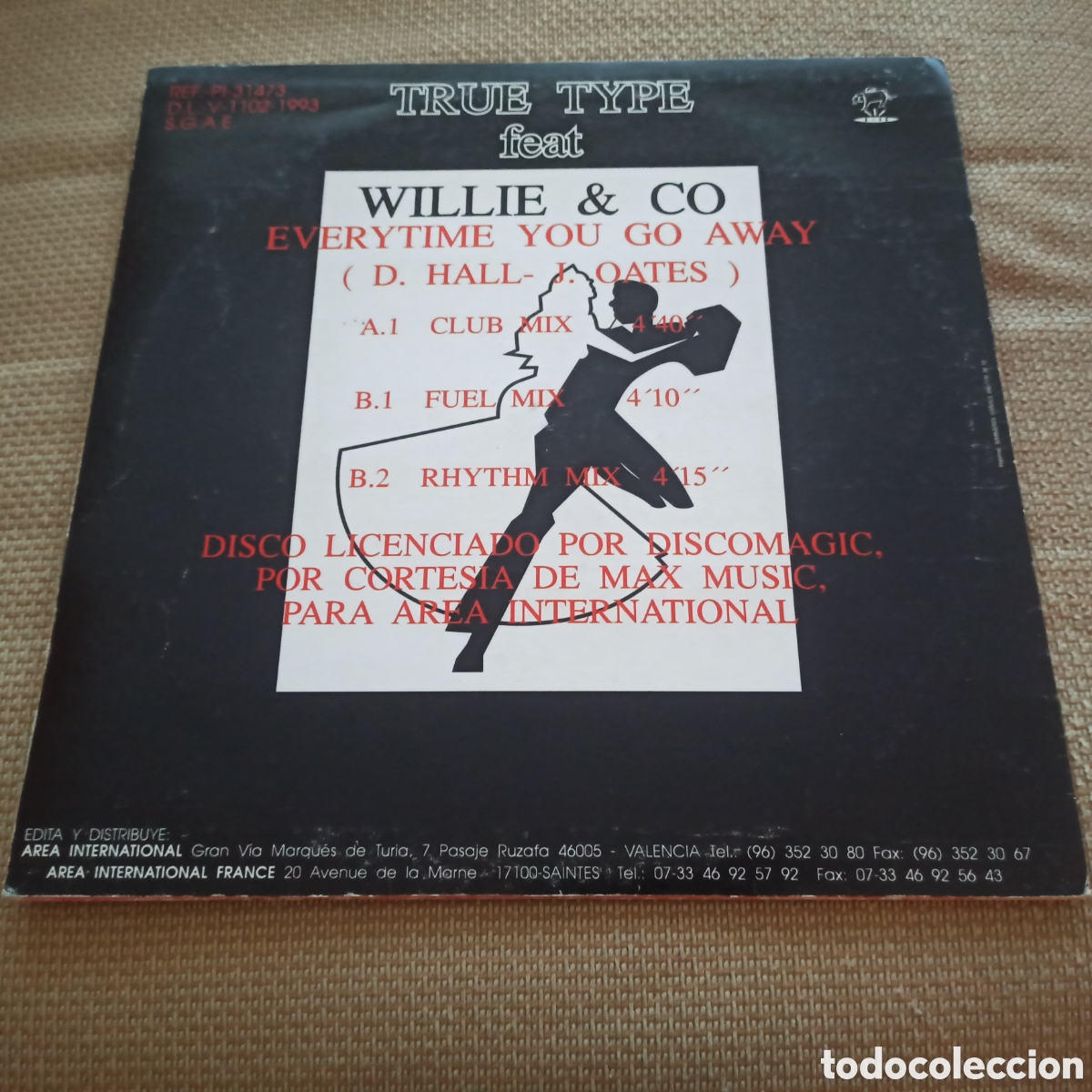 Discos de vinilo: True Type Feat. Willie & Co - Everytime You Go Away (12&rdquo;) - Foto 2