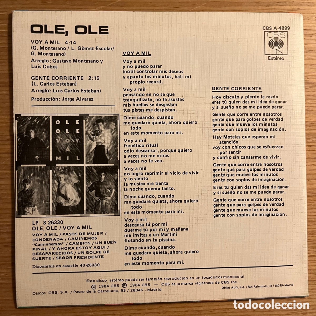 Discos de vinilo: Ol&eacute; Ol&eacute; - Voy a mil - single - Foto 2