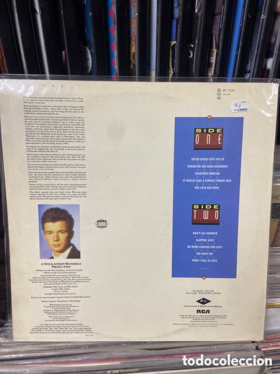 Discos de vinilo: Rick astley whenever you need somebody - Foto 2