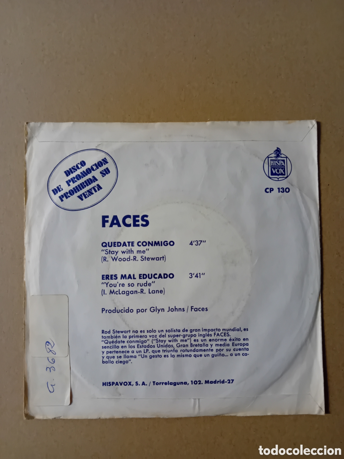 Discos de vinilo: FACES. QUEDATE CONMIGO. STAY WITH ME - Foto 2