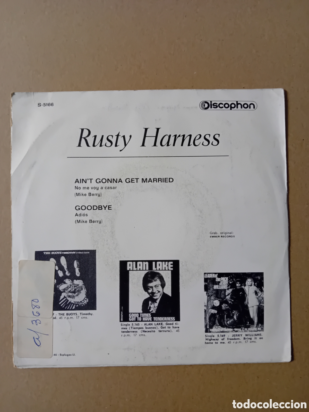 Discos de vinilo: RUSTY HARNESS. AINT GONNA GET MARRIED - Foto 2