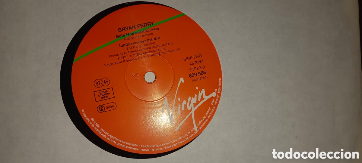 Discos de vinilo: Vinilo maxi - 12 - Bryan Ferry - Limbo - Foto 4
