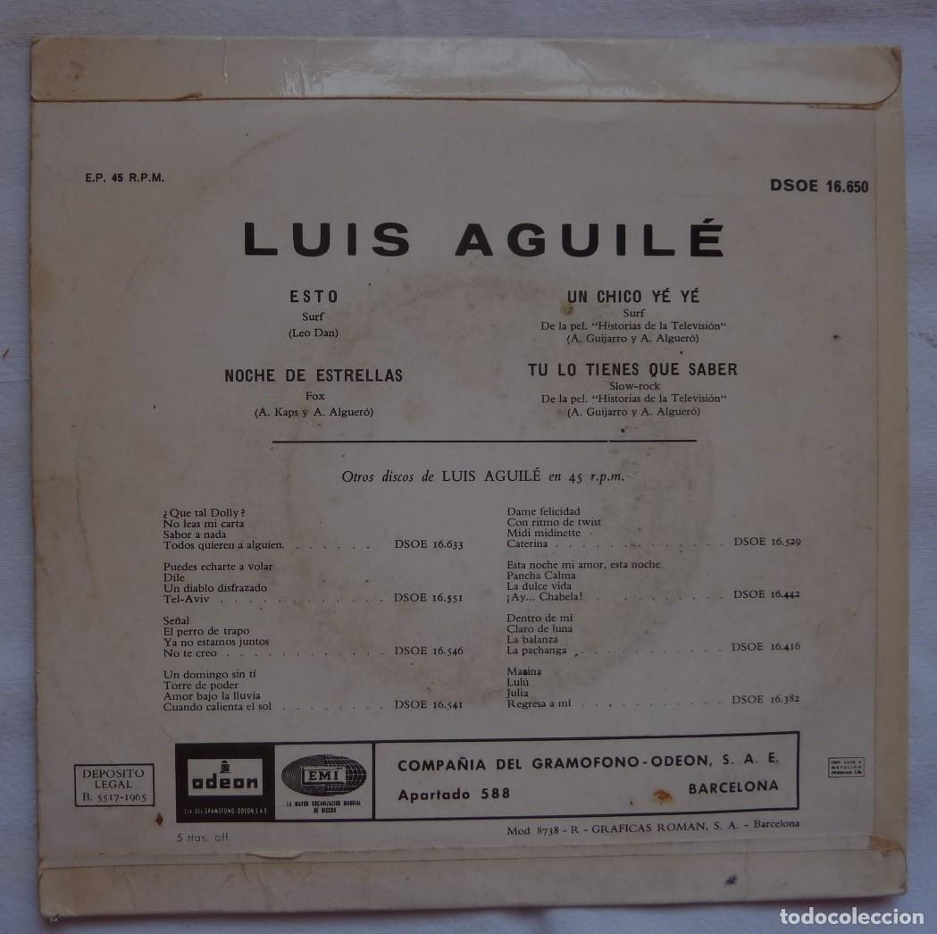 Discos de vinilo: LUIS AGUILE // ESTO+3 // 1965// EP - Foto 2