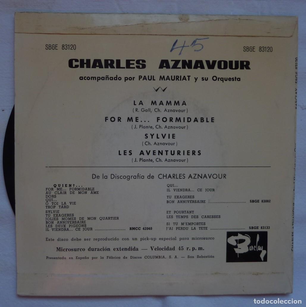 Discos de vinilo: CHARLES AZNAVOUR // LA MAMMA+3 // 1963// EP - Foto 2