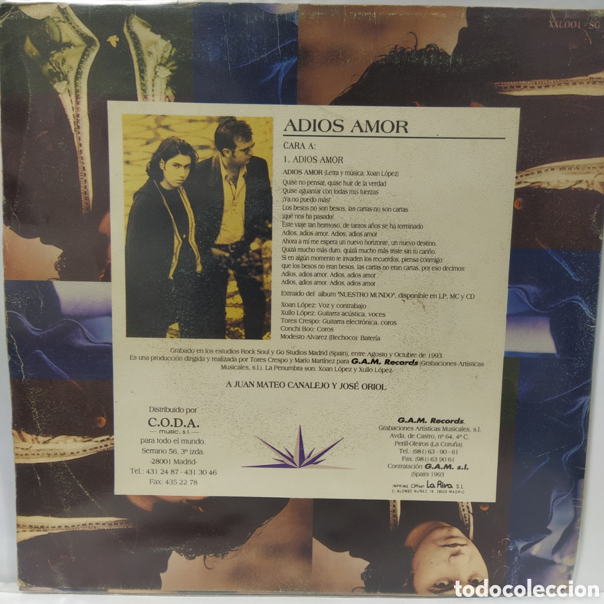 Discos de vinilo: La Penumbra - Adios Amor (7&rdquo;, Single) - Foto 2