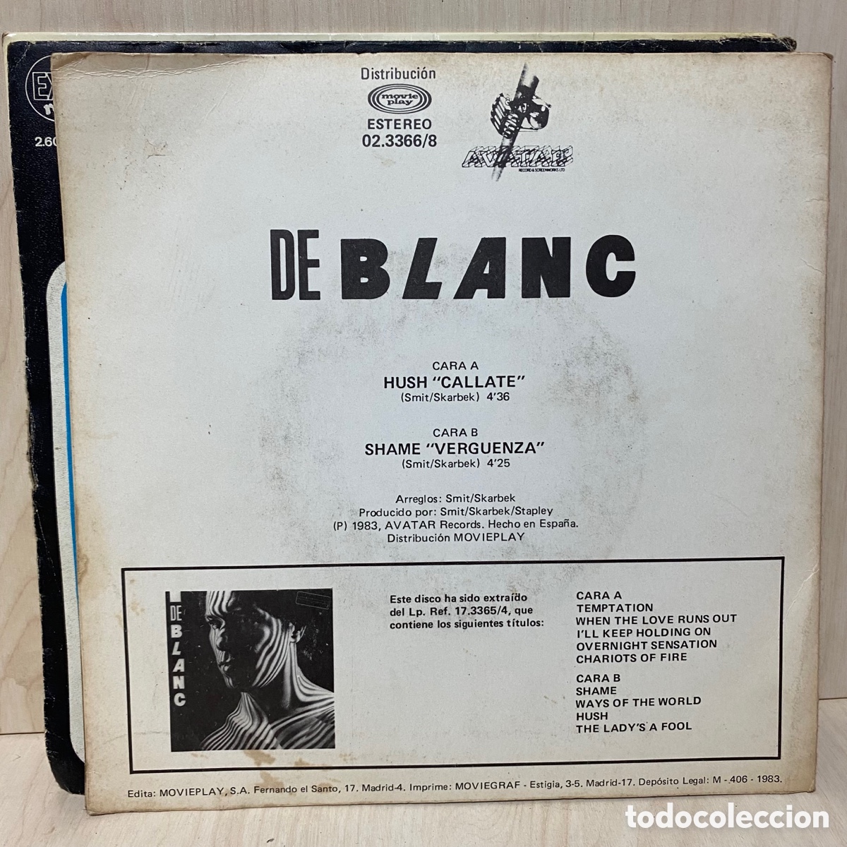 Discos de vinilo: De Blanc - Hush = Callate (7&rdquo;, Single) - Foto 2