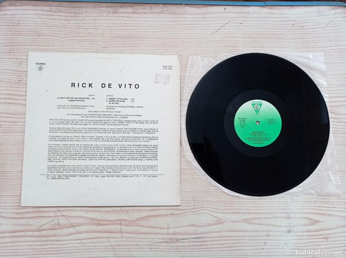 Discos de vinilo: Rick De Vito - Satisfaction - Maxi Single - Foto 2