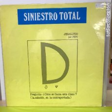 Discos de vinilo: SINIESTRO TOTAL-GRANDES EXITOS-CONTIENE ENCARTE-ORIGINAL 1986