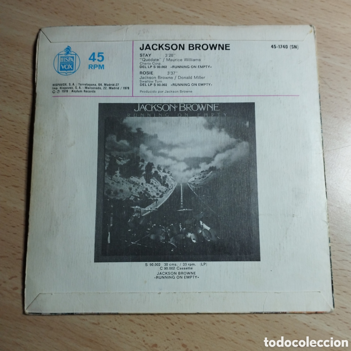 Discos de vinilo: Single 7&rdquo; Jackson Browne 1978 stay + Rosie. - Foto 2
