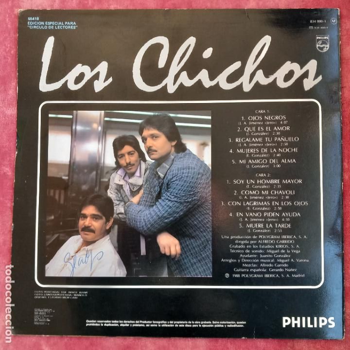 Discos de vinilo: LOS CHICHOS. OJOS NEGROS. LP. - Foto 2