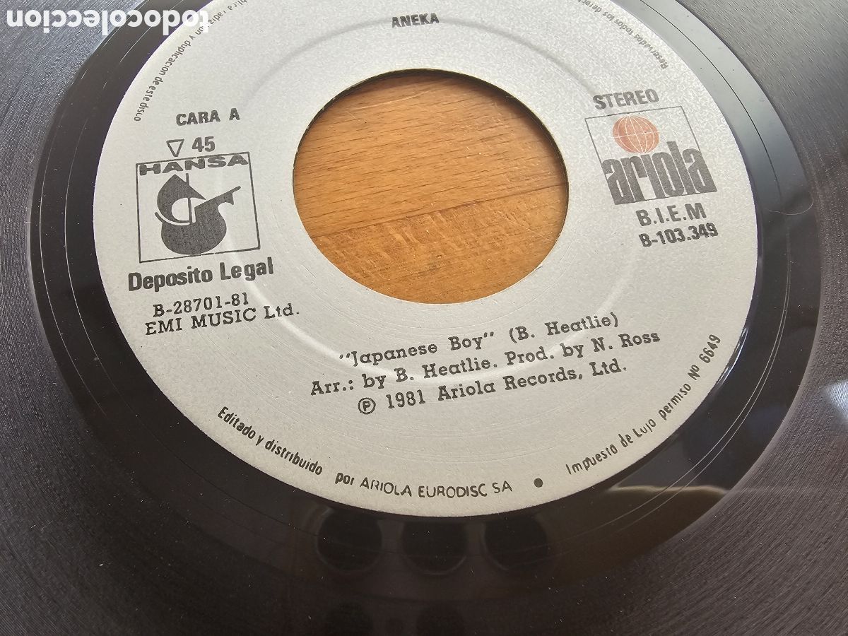 Discos de vinilo: Disco de vinilo de 45 RPM de Aneka de 1981 - Foto 3