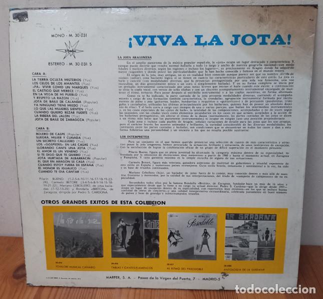 Discos de vinilo: VIVA LA J, MARFER 1973, DISCO DE VINILO LP - Foto 2