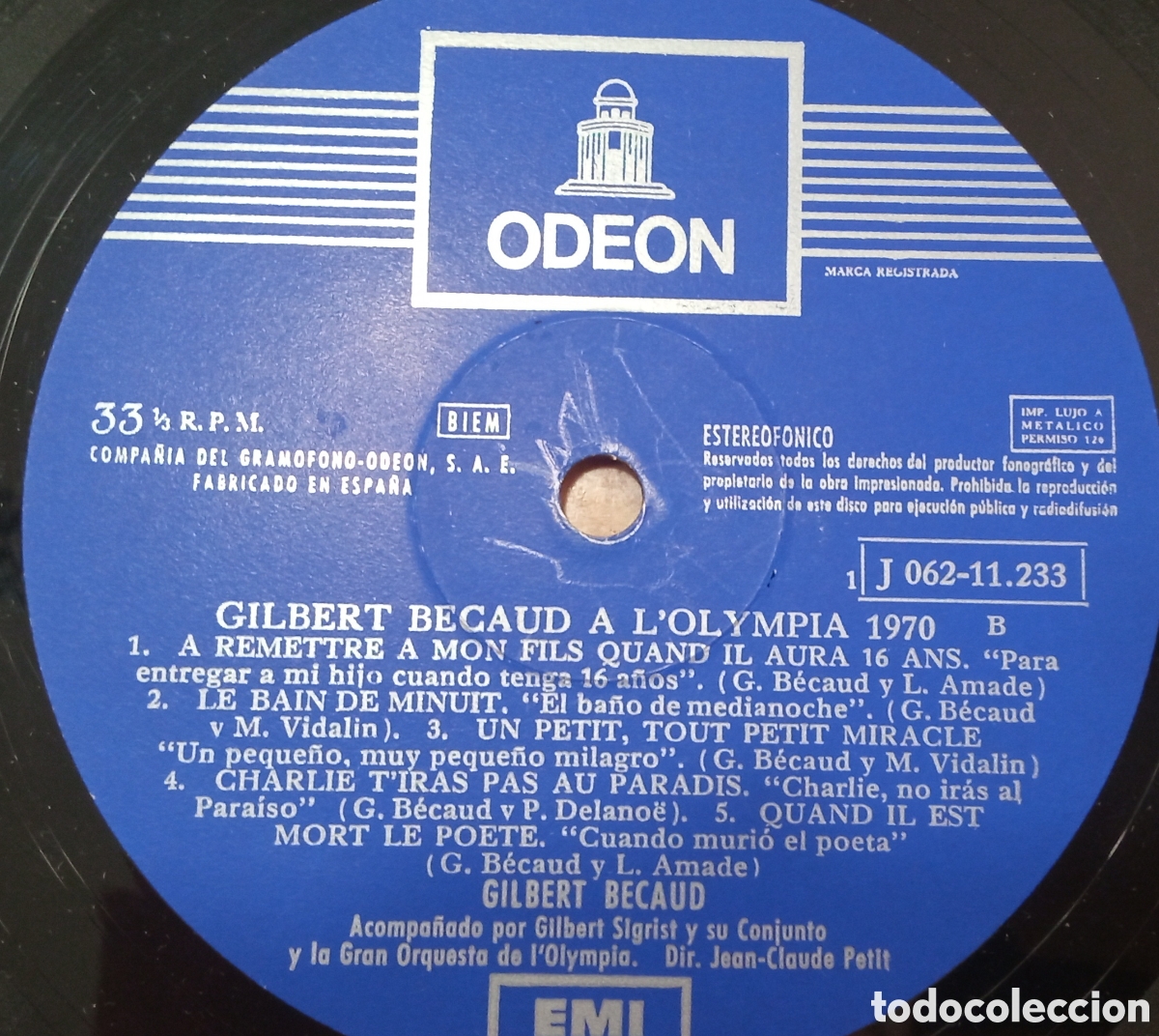 Discos de vinilo: Becaud.Olympia 70. LP EMI ODEON - Foto 5