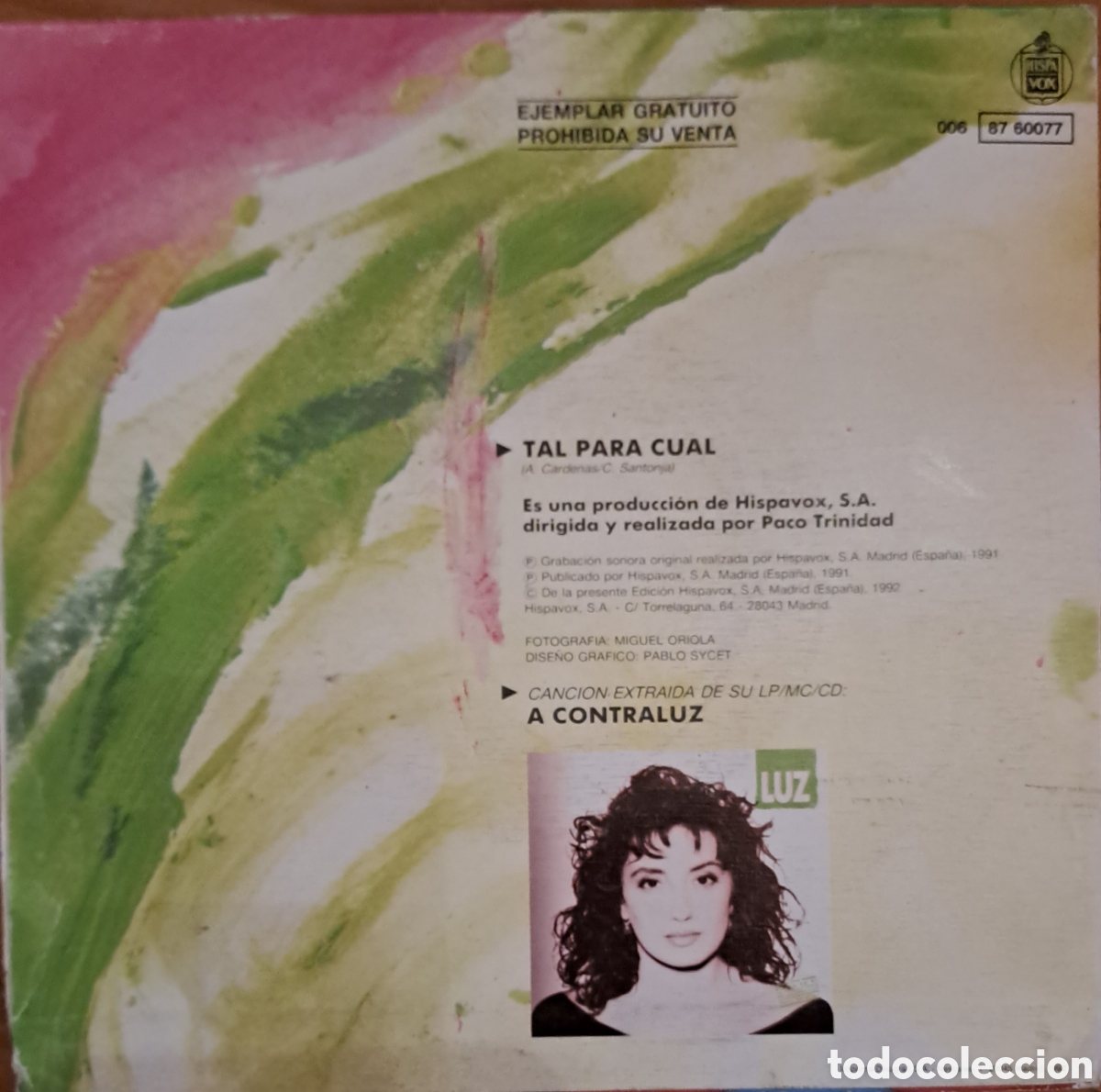 Discos de vinilo: LUZ. TAL PARA CUAL. Solo funda!! - Foto 2