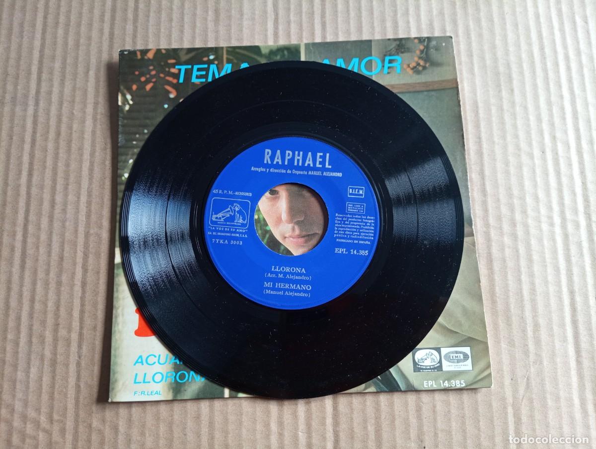 Discos de vinilo: RAPHAEL - TEMA DE AMOR EP 4 TEMAS 1967 - Foto 3