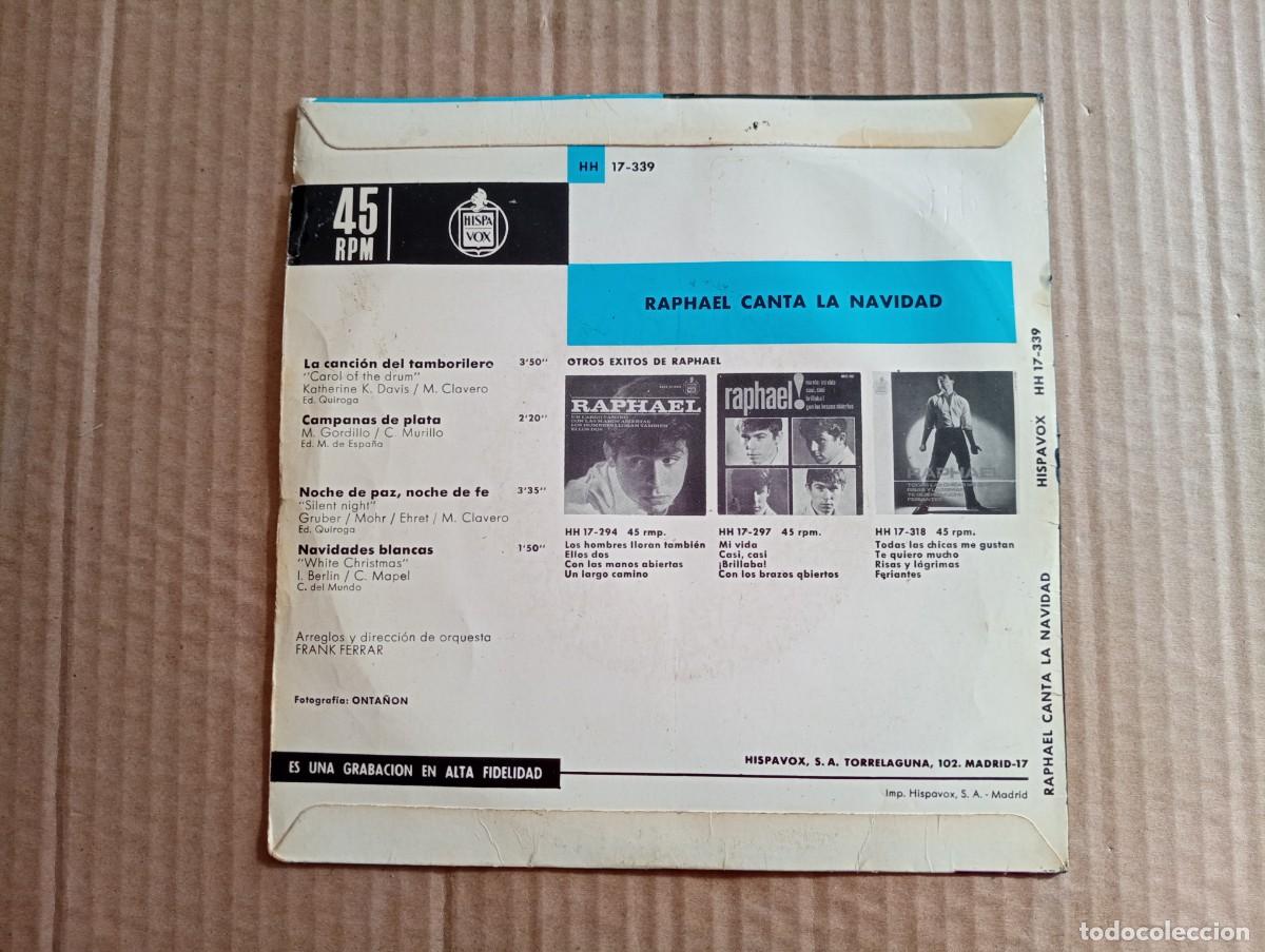 Discos de vinilo: RAPHAEL - CANTA LA NAVIDAD EP 4 TEMAS 1965 - Foto 4