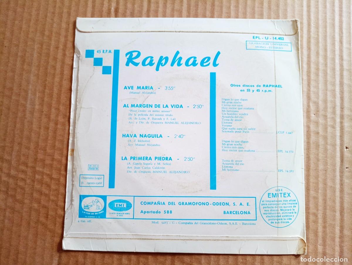Discos de vinilo: RAPHAEL - AVE MARIA EP 1968 4 TEMAS - Foto 3