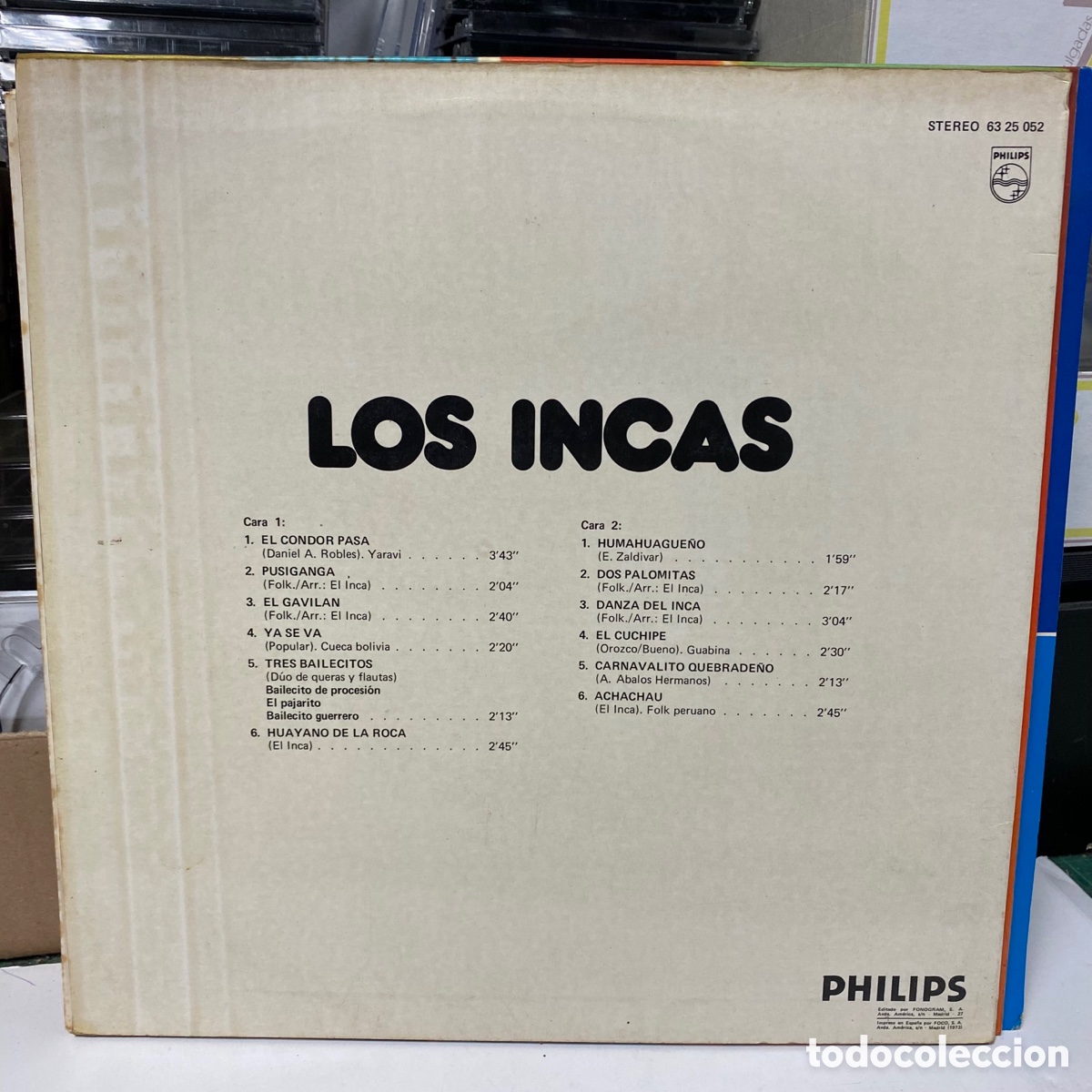 Discos de vinilo: Los Incas - Disco De Oro (LP) - Foto 2