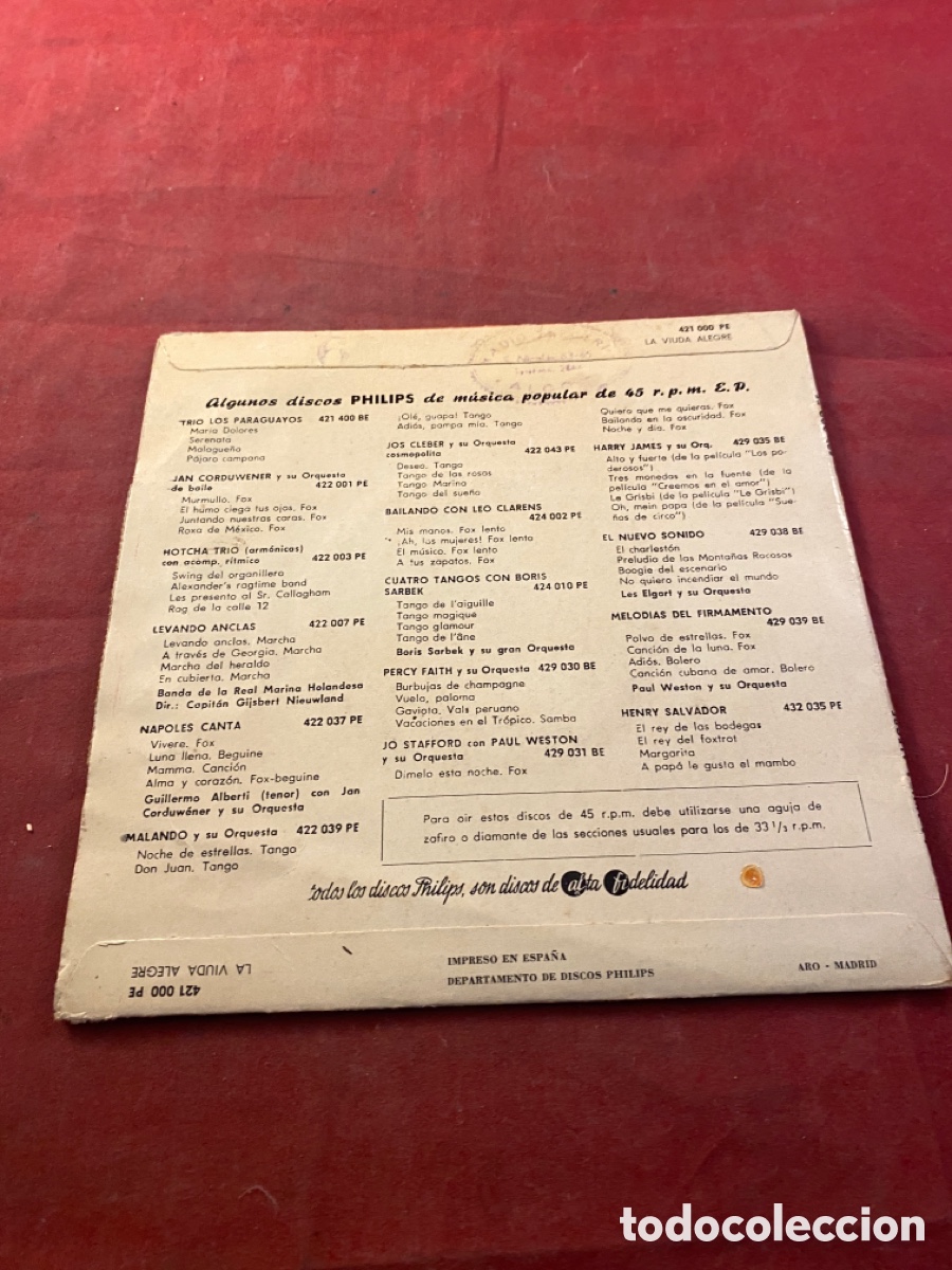 Discos de vinilo: LA VIUDA ALEGRE - Foto 2