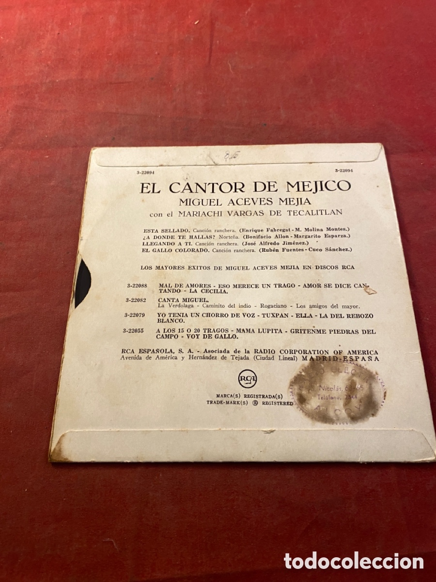 Discos de vinilo: El cantor de M&eacute;jico - Foto 2