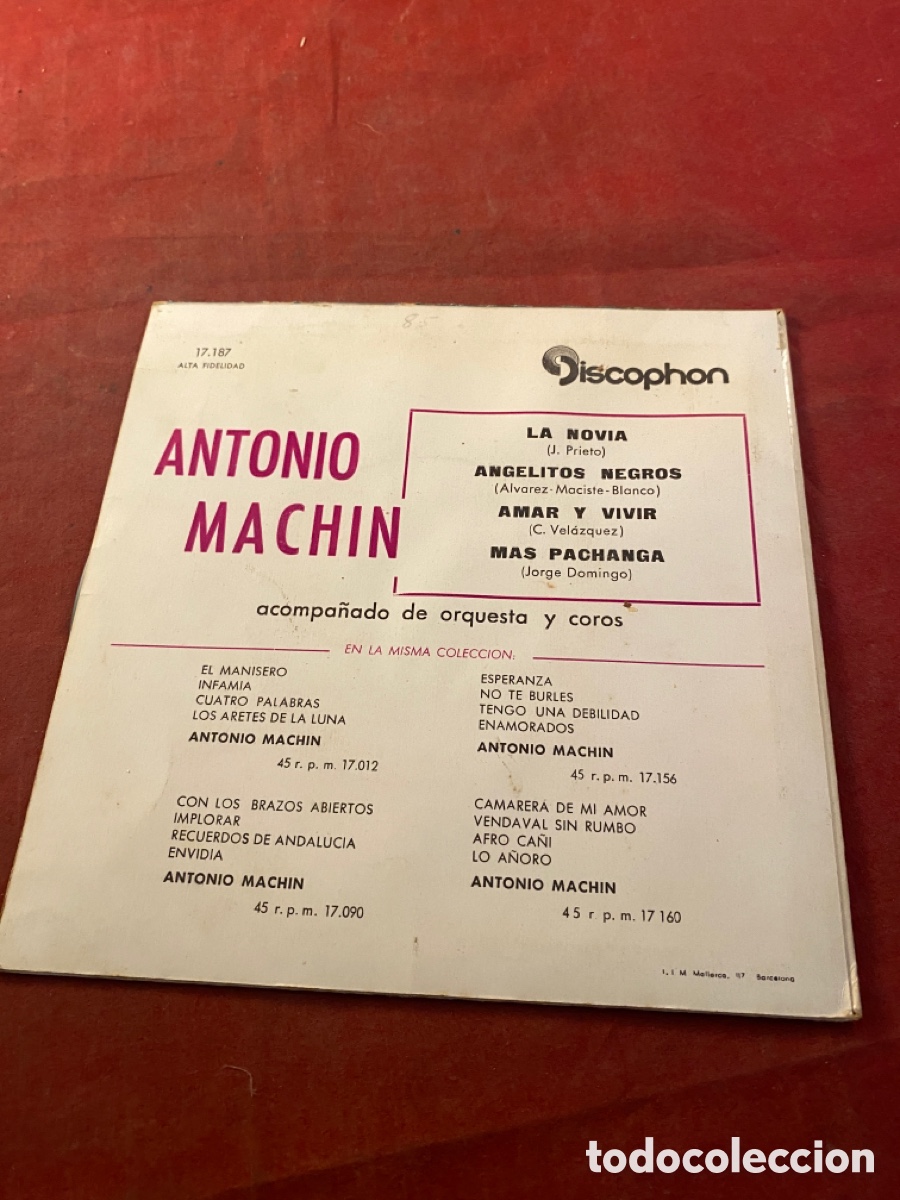 Discos de vinilo: ANTONIO MACHIN - Foto 2