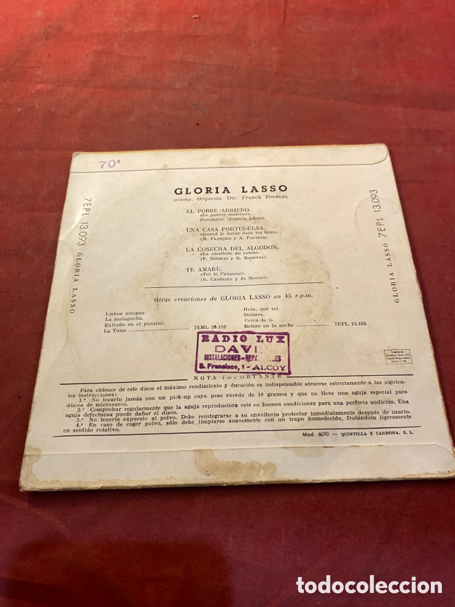 Discos de vinilo: GLORIA LASSO - Foto 2