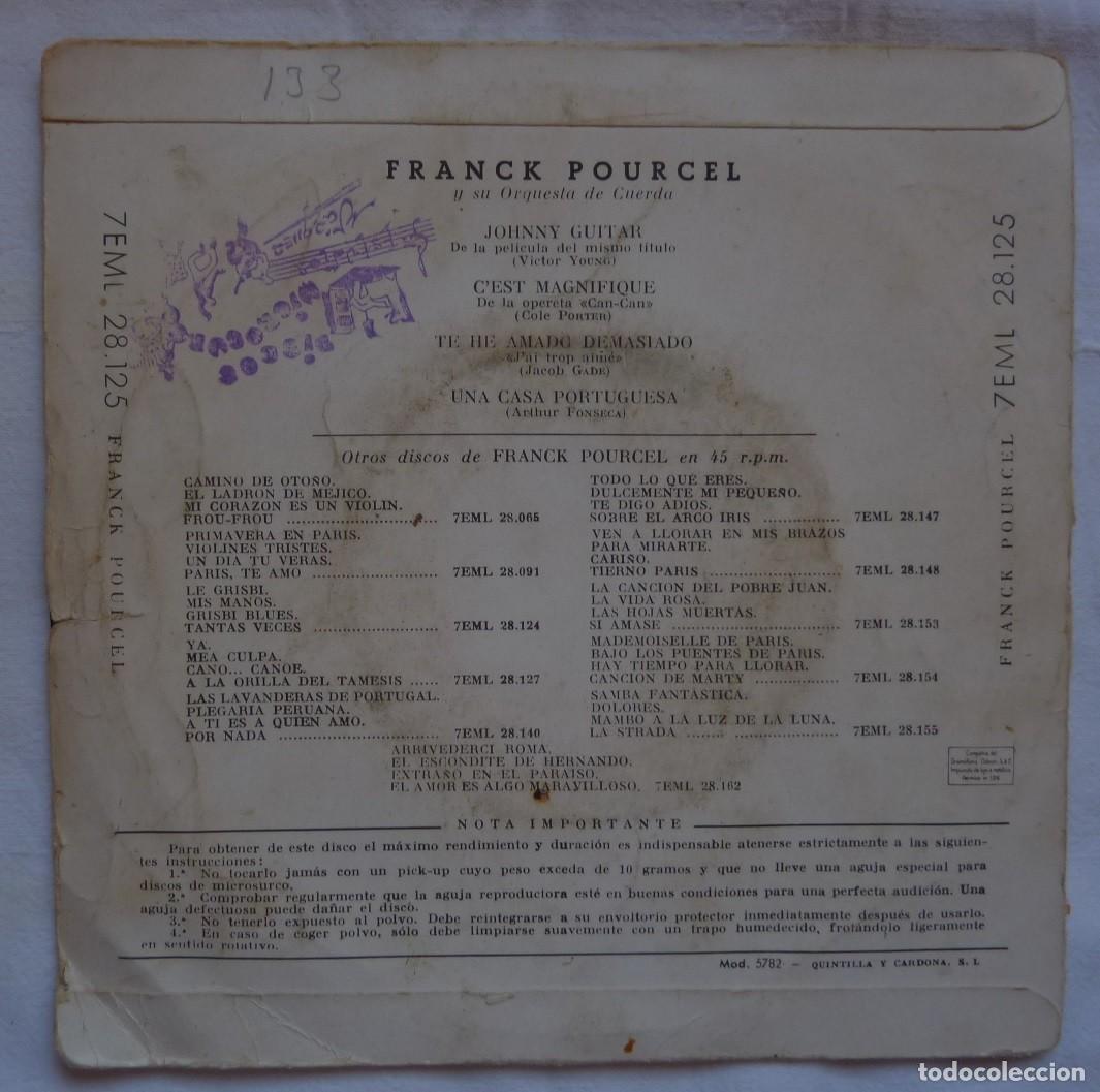 Discos de vinilo: FRANCK POURCEL // JOHNNY GUITAR+3 // EP - Foto 2