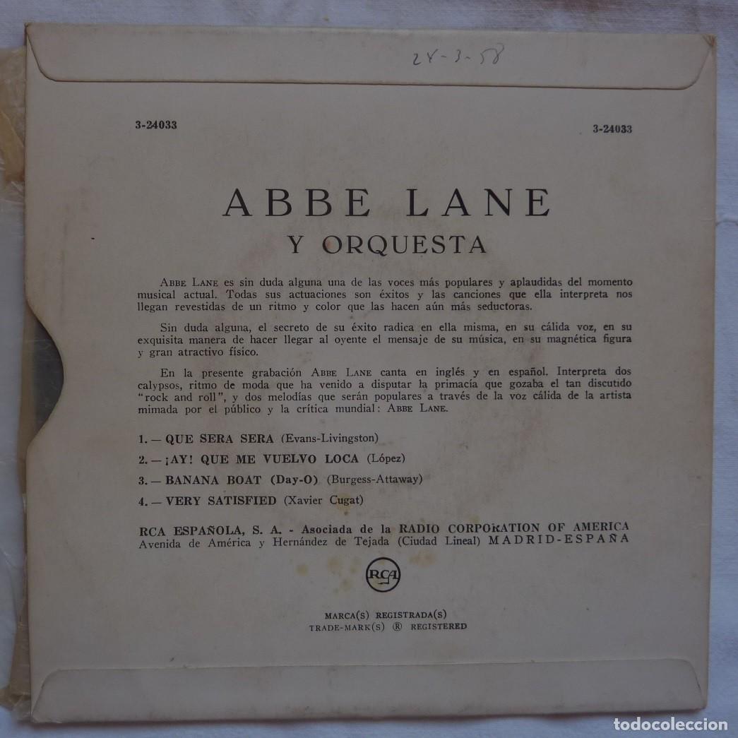 Discos de vinilo: ABBE LANE // QUE SERA SERA+3 // EP - Foto 2