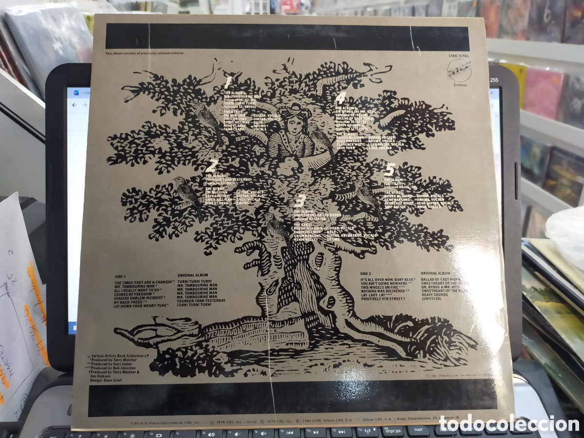 Discos de vinilo: The byrds play Dylan LP Espa&ntilde;a 1980 - Foto 2