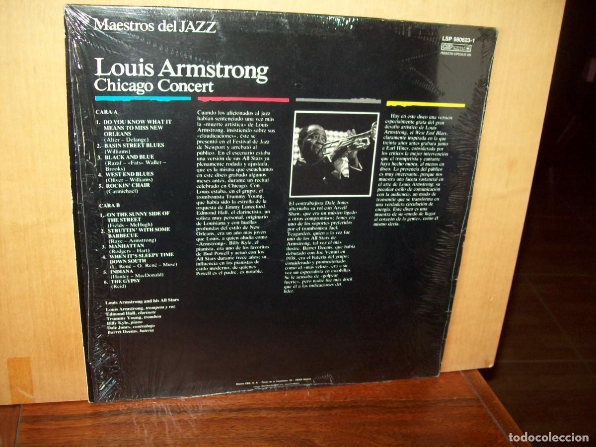 Discos de vinilo: LOUIS ARMSTRONG - CHICAGO CONCERT - LP - Foto 2