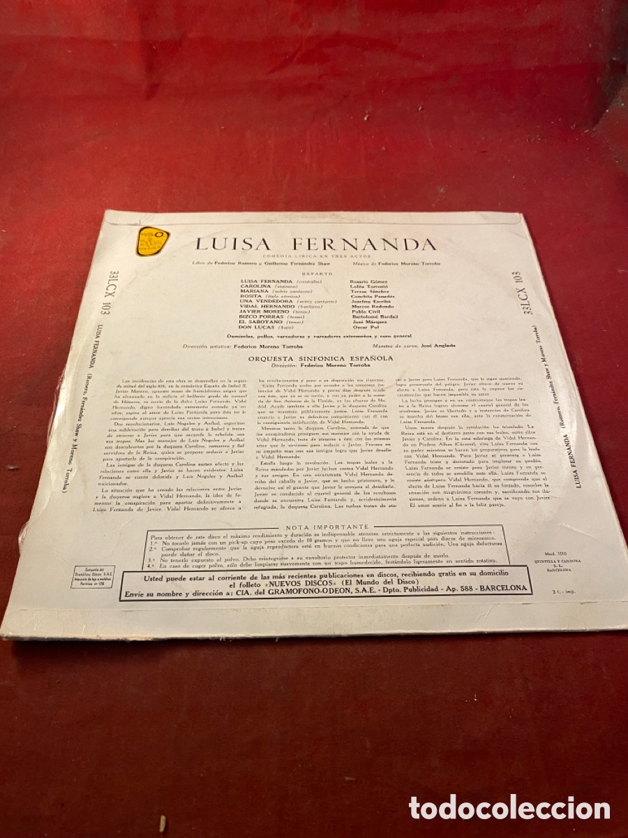 Discos de vinilo: LUISA FERNANDA - Foto 2