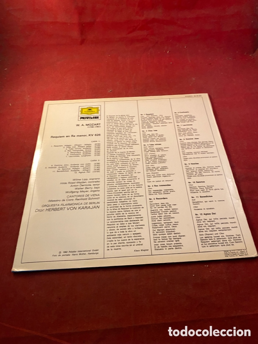 Discos de vinilo: MOZART - REQUIEM - Foto 2