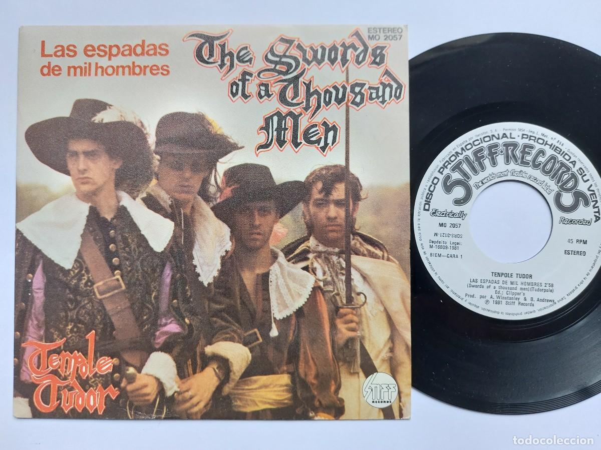 Discos de vinilo: TENPOLE TUDOR - 45 Spain - EX * PROMO WL * LAS ESPADAS DE MIL HOMBRES * STIFF 1981
