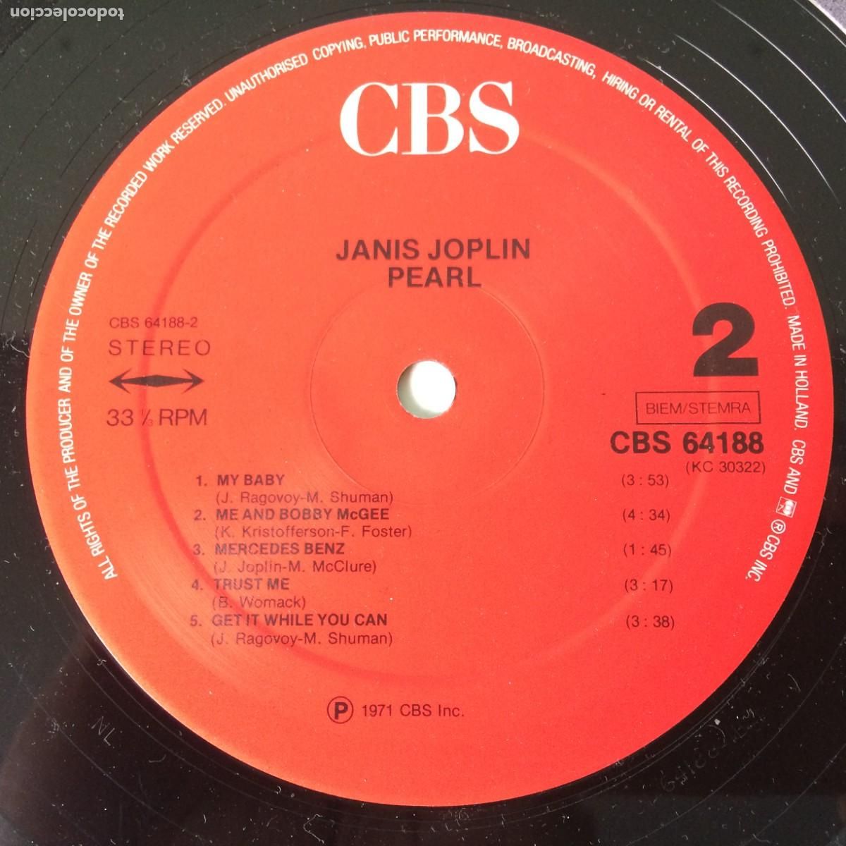 Discos de vinilo: Janis Joplin &lrm;&ndash; Pearl , Holanda CBS* - Foto 4